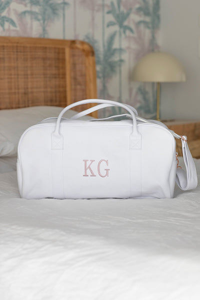 White Personalised Duffle Bag