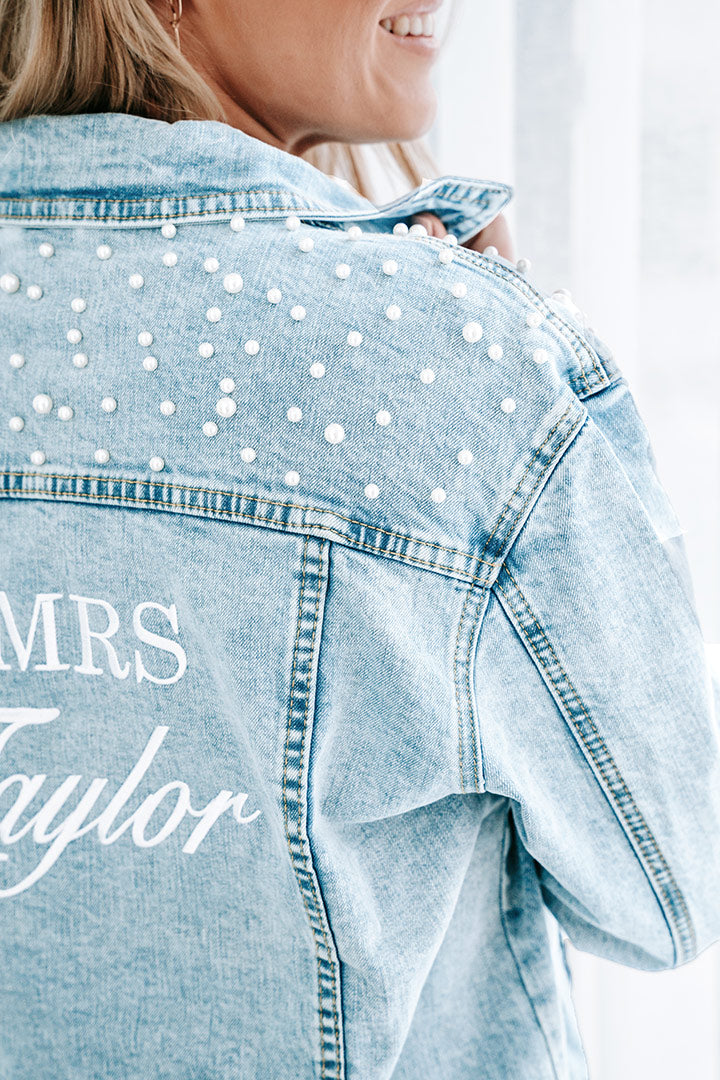 Personalised Pearl Denim Jacket
