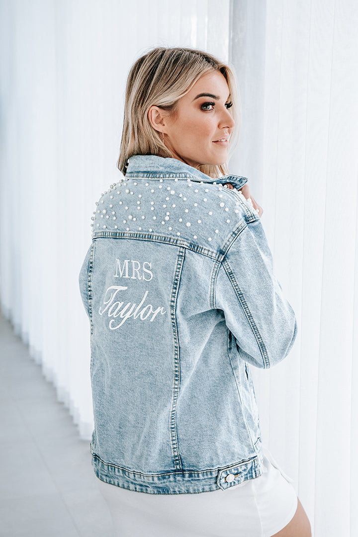 Personalised Pearl Denim Jacket