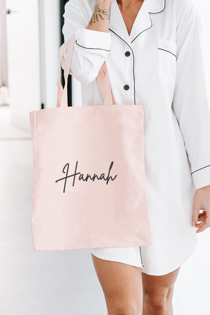 Embroidered Bridal Party Tote Bag