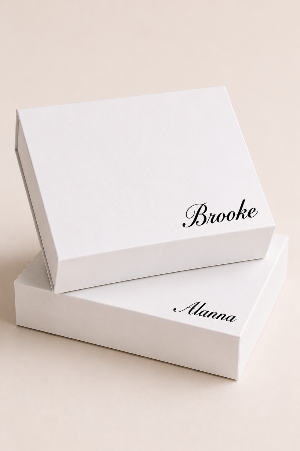 White personalised bridesmaid gift box