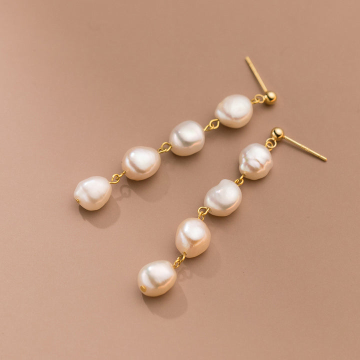 Pearl Drop Earrings - Gold
