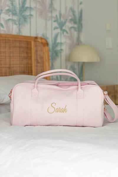Pale Pink Personalised Duffle Bag