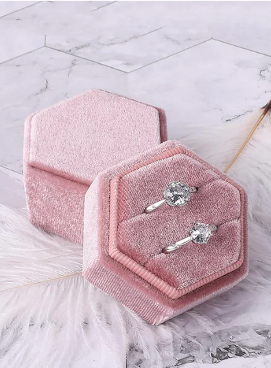 Velvet Ring Box - Dusty Rose