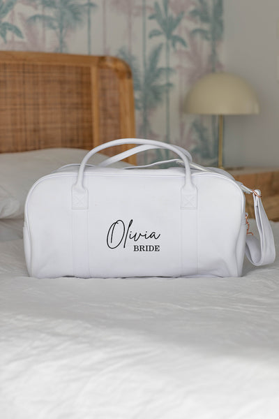 White Personalised Duffle Bag