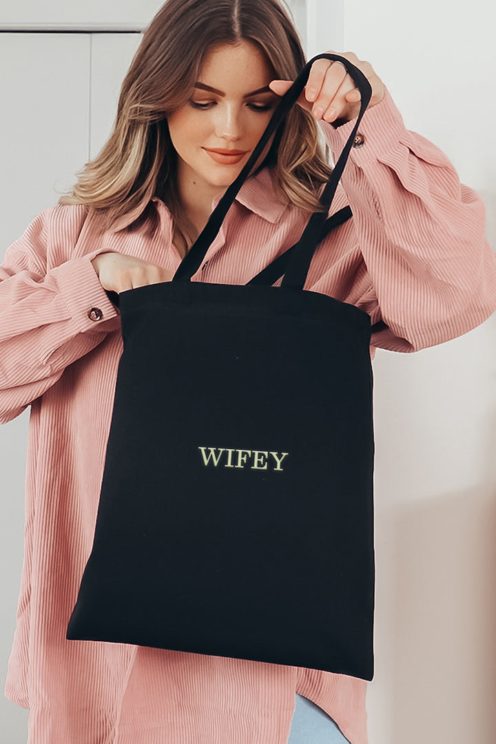 Free Wifey Tote Bag - Black, Grey, Rose or Blush