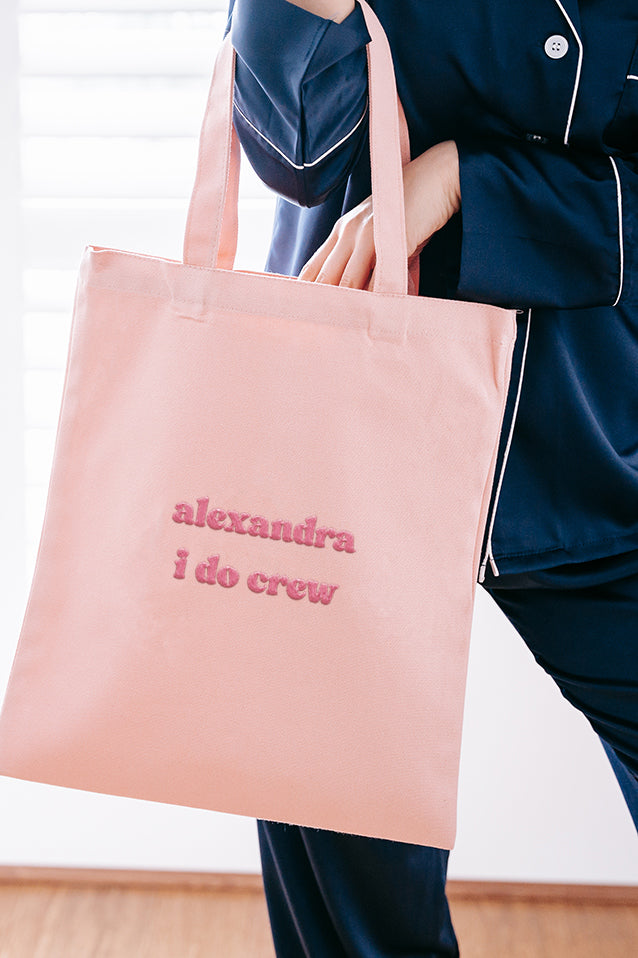 Embroidered Bridal Party Tote Bag