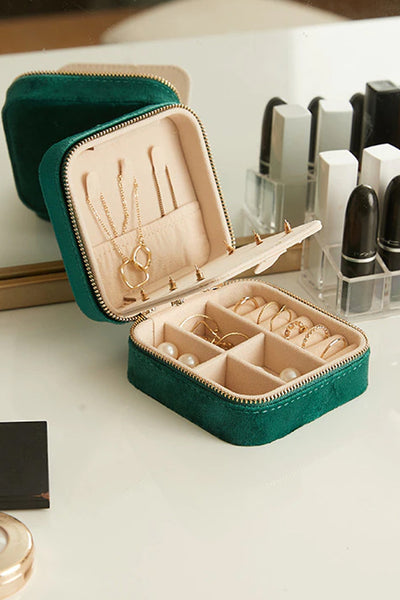 Velvet Travel Jewellery Box - 4 Colours